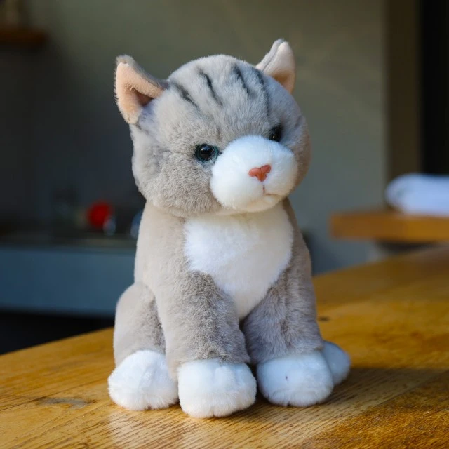 Plush Gray Cat Sitting 23 cm. Soft Collection series