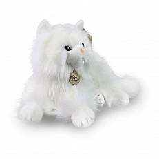 Plush White Persian Cat 30 cm. lying
