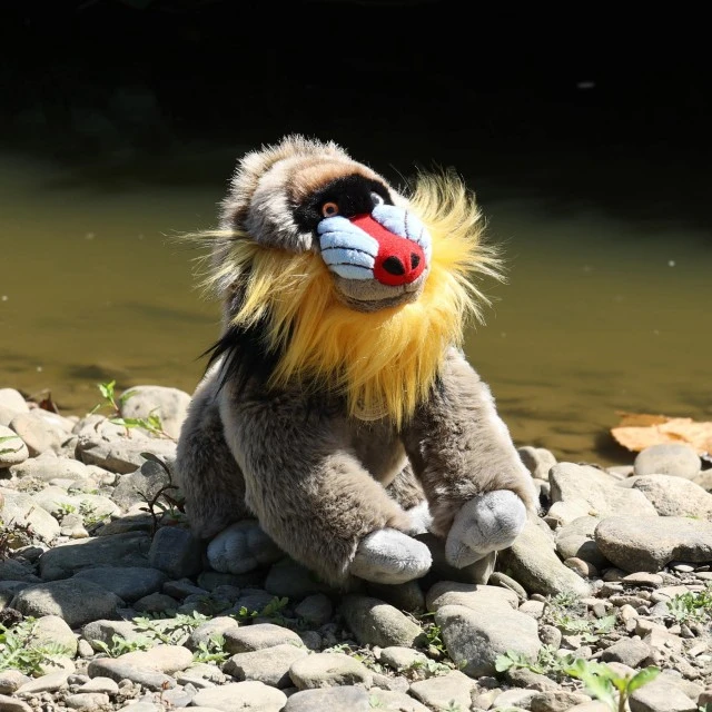Plush Eco toy Mandrill standing 28 cm.