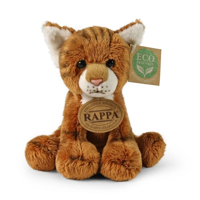 Plush kitten, ginger, sitting, 14 cm. Eco friends