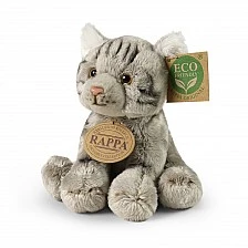 Plush kitten gray sitting 14 cm. Eco friends