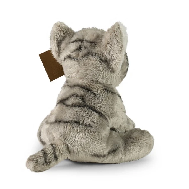 Plush kitten gray sitting 14 cm. Eco friends