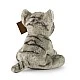Plush kitten gray sitting 14 cm. Eco friends
