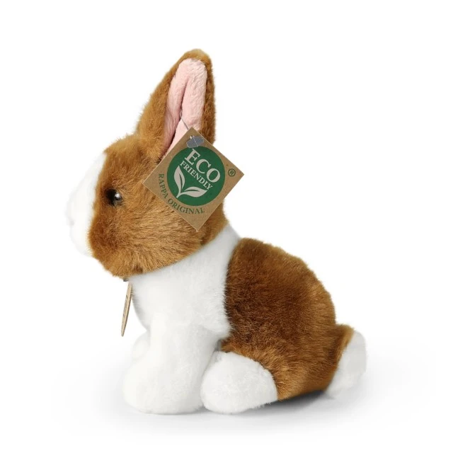 Plush bunny White and brown 16 cm.