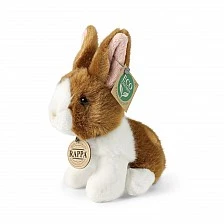 Plush bunny White and brown 16 cm.