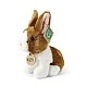 Plush bunny White and brown 16 cm.