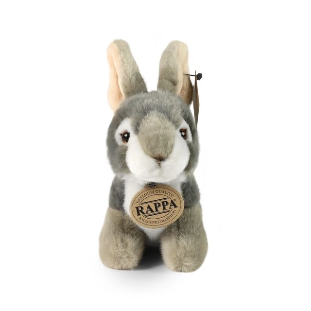 Plush bunny White and gray 16 cm.