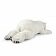 Large plush Polar Bear lying down 109 cm.