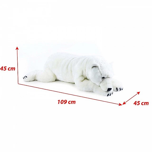 Large plush Polar Bear lying down 109 cm.