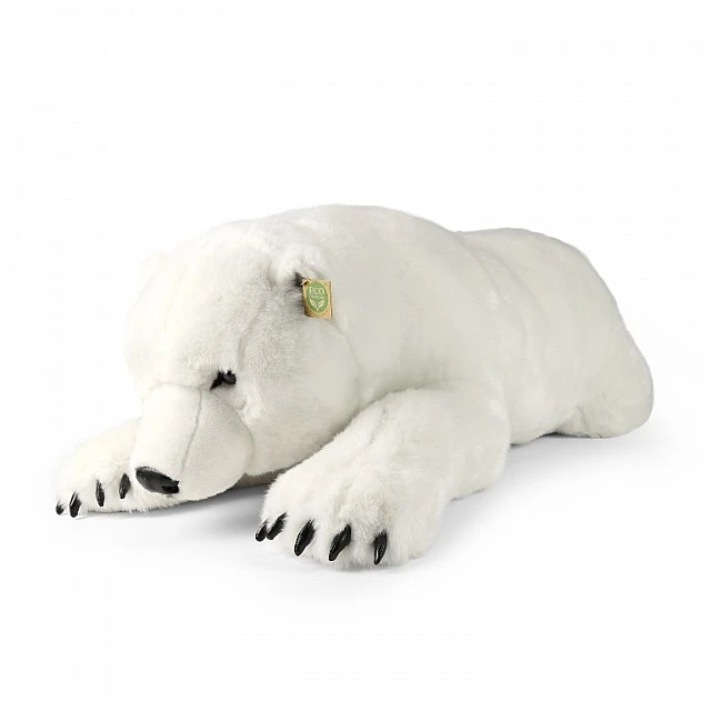 Large plush Polar Bear lying down 109 cm.