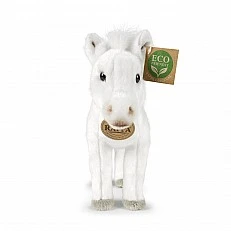 Plush White horse with white mane 24 cm. standing