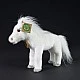 Plush White horse with white mane 24 cm. standing