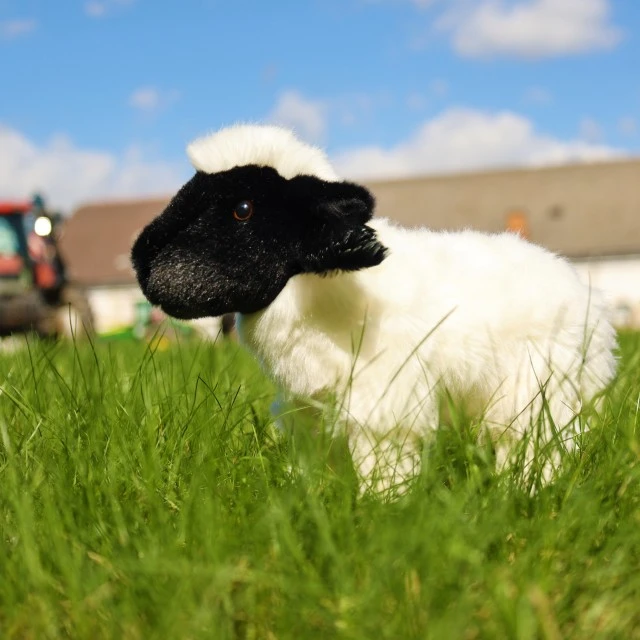 Plush Sheep 27 cm. standing black and white