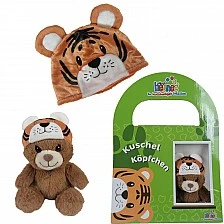 Set of Tiger Hat and Teddy Bear with Tiger Hat Plush Toy