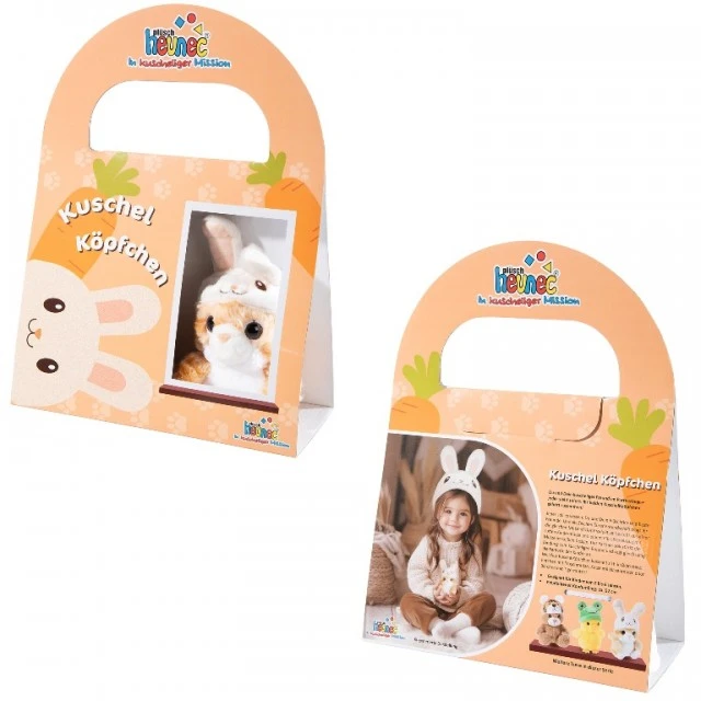 Bunny Hat and Kitten Plush Toy Set with Bunny Hat