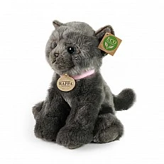 Plush British gray cat sitting 25 cm. Eco friends series