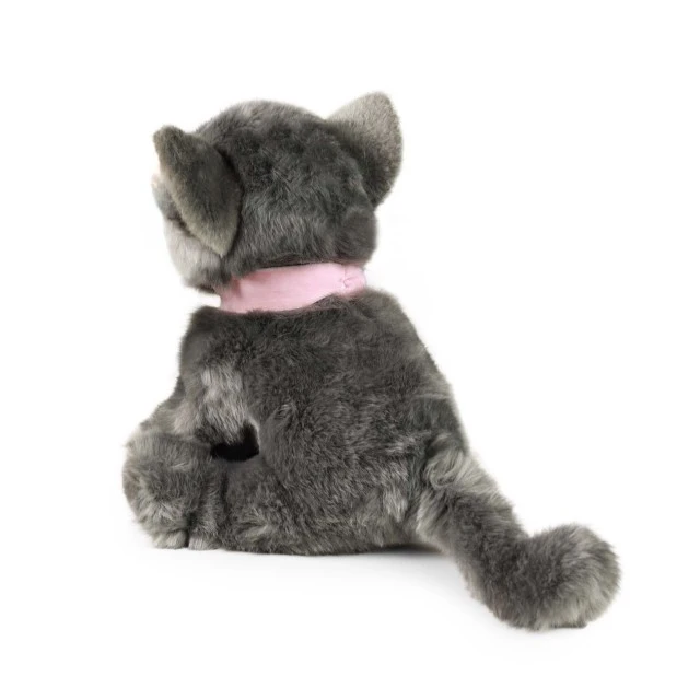 Plush British gray cat sitting 25 cm. Eco friends series