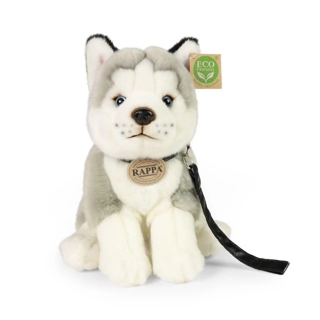 Plush Husky Dog with leash 28 cm. Eco friends series