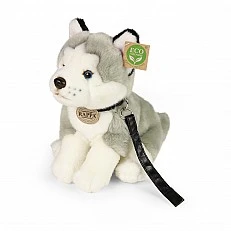 Plush Husky Dog with leash 28 cm. Eco friends series