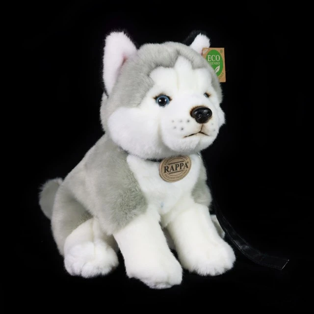 Plush Husky Dog with leash 28 cm. Eco friends series