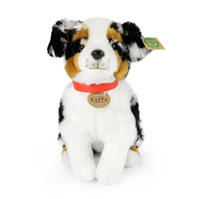 Plush Australian Shepherd with collar sitting 35 cm. Eco Friends series