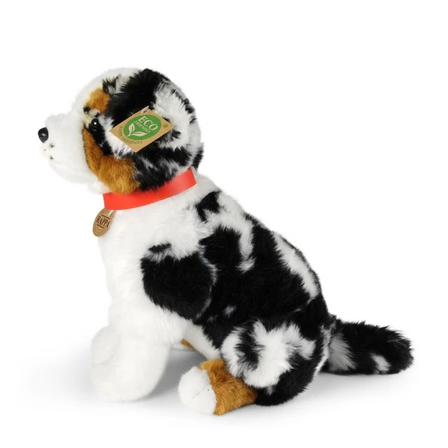 Plush Australian Shepherd with collar sitting 35 cm. Eco Friends series