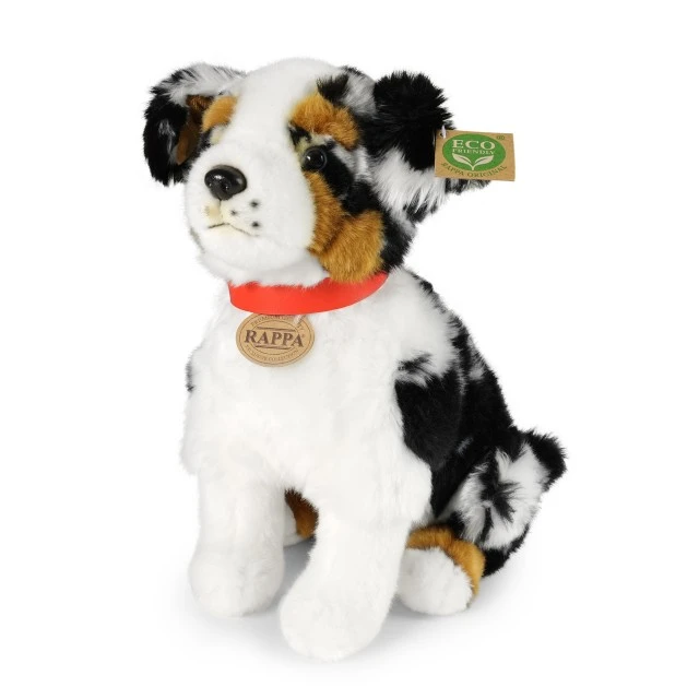Plush Australian Shepherd with collar sitting 35 cm. Eco Friends series