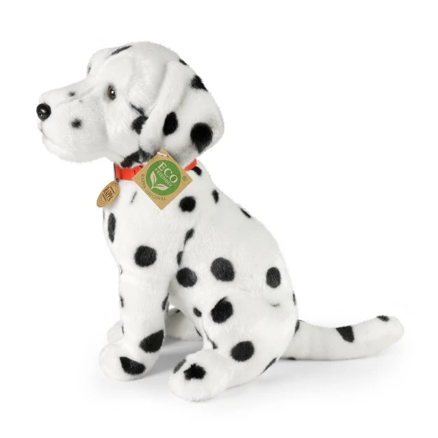 Plush Dalmatian dog with collar 30 cm. Eco friends series