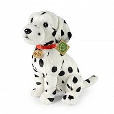 Plush Dalmatian dog with collar 30 cm. Eco friends series