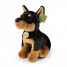 Plush Doberman dog 30 cm. Eco friends series