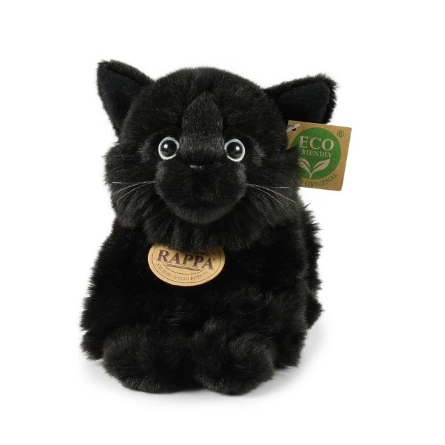 Plush Black Cat baby 22 cm. lying series Eco Friends