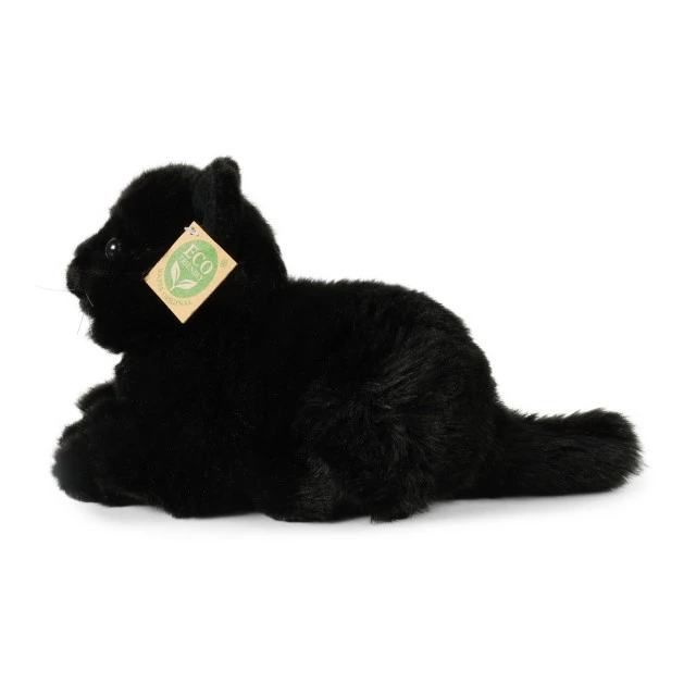 Plush Black Cat baby 22 cm. lying series Eco Friends