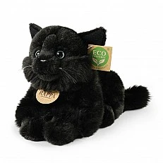 Plush Black Cat baby 22 cm. lying series Eco Friends