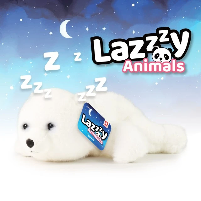 Plush Polar Bear 29 cm. lying down LazyAnimals series