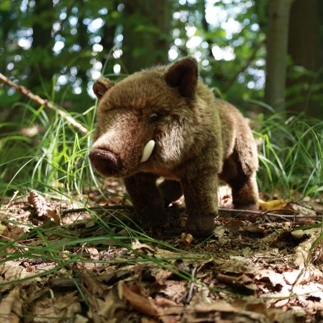 Plush Wild Boar Standing 30 cm. Eco Friends Series