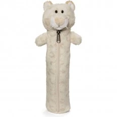 Children’s plush toiletry bag - snow leopard - for girls, 25 cm
