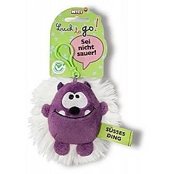 Keychain Goblin purple/white 10 cm.