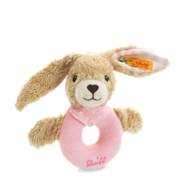 Hoppel rabbit grip toy with rattle Size: 12 cm Class: Friends
