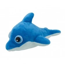 Plush dolphin with glowing eyes