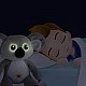 Plush koala with glowing eyes