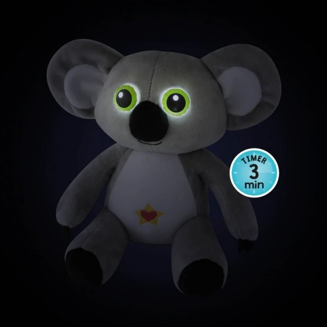 Plush koala with glowing eyes
