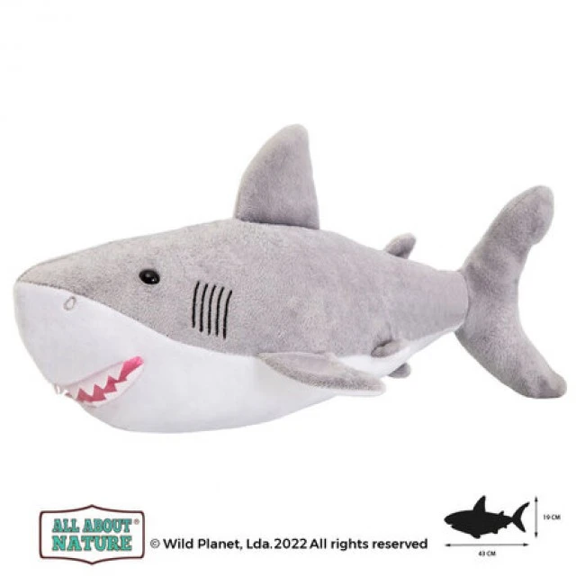 Plush toy, Great White Shark 36cm. Wild Planet